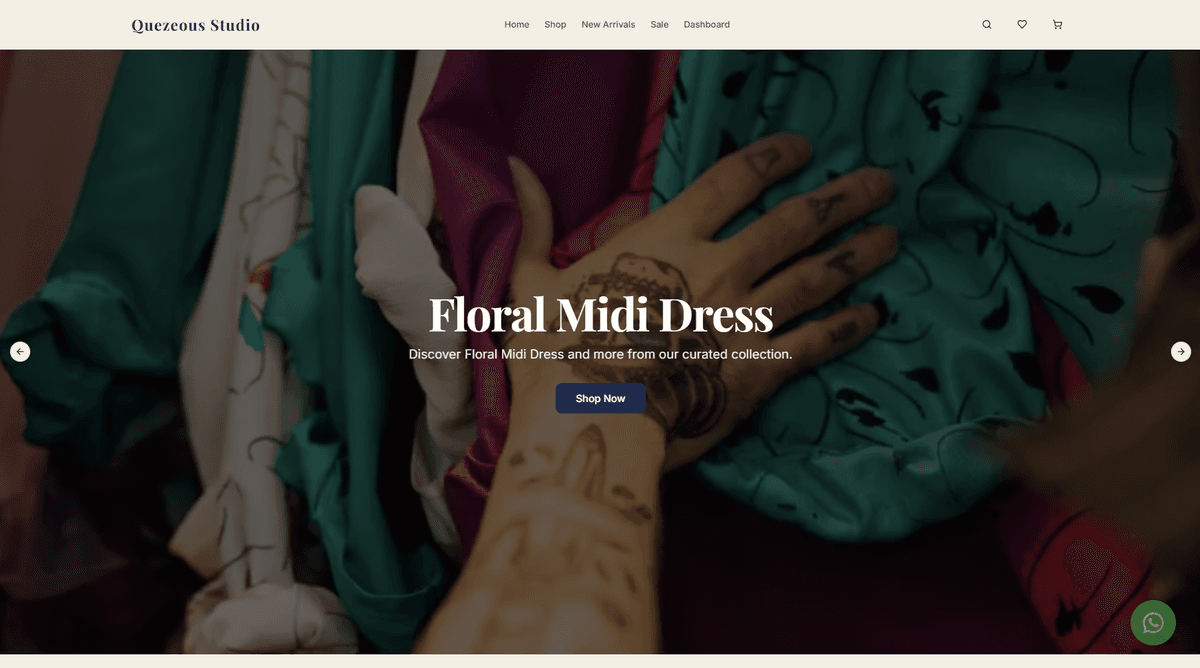 Quezeous Studio - Full-Stack E-commerce Store